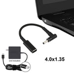 PD 100W 18.5-20V 4.0 x 1.35mm 엘보에서 USB-C / 타입-C 어댑터 나일론 브레이드 케이블, 4.0 x 1.35mm