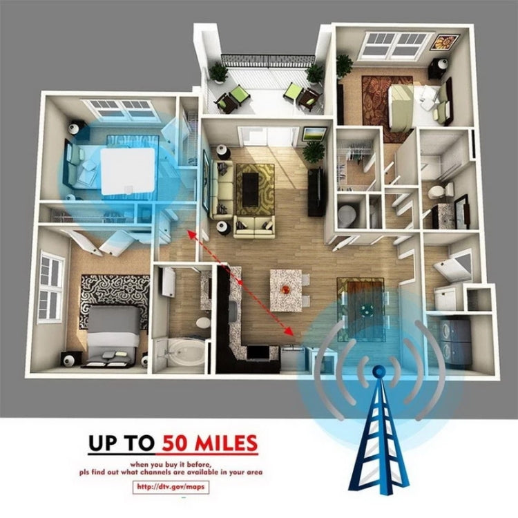 AN-1002 5dBi/25dBi 실내용 HDTV 안테나 흡착판 포함, VHF170-230/UHF470-862MHz, AN-1002
