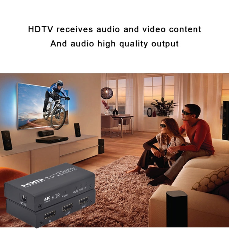 AYS-12V20 HDMI 2.0 1x2 4K 울트라 HD 스위치 스플리터, 1x2 4K
