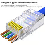 10개 Cat6e 쉴드 없는 패스 스루 RJ45 커넥터 모듈러 플러그, Cat6e 쉴드 없는 패스