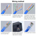 10개 Cat6e 쉴드 없는 패스 스루 RJ45 커넥터 모듈러 플러그, Cat6e 쉴드 없는 패스