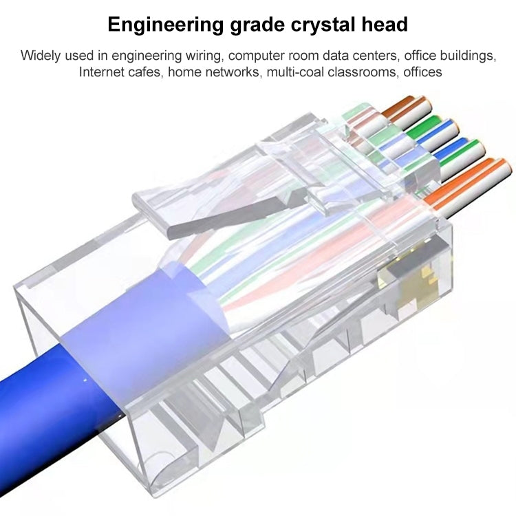 10개 Cat6e 쉴드 없는 패스 스루 RJ45 커넥터 모듈러 플러그, Cat6e 쉴드 없는 패스