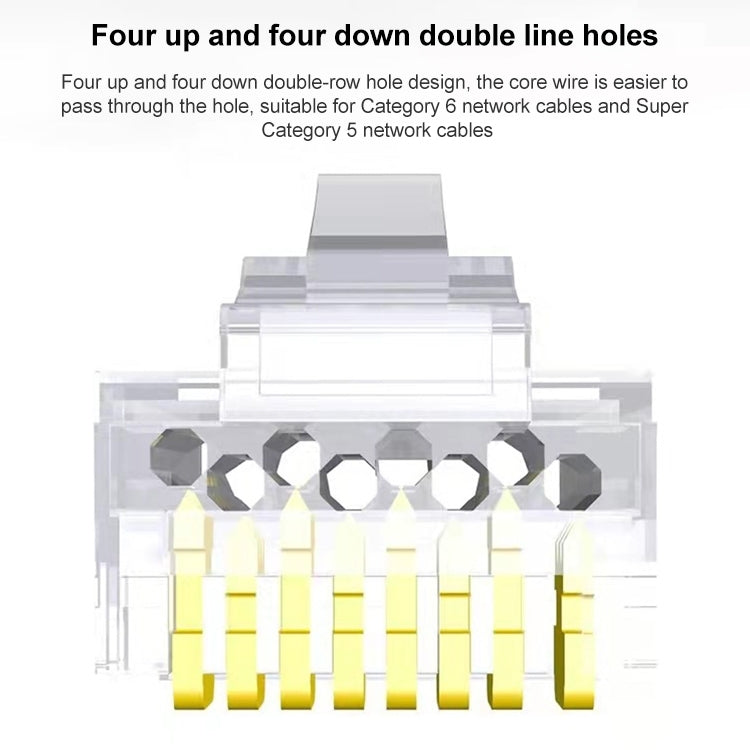 10개 Cat6e 쉴드 없는 패스 스루 RJ45 커넥터 모듈러 플러그, Cat6e 쉴드 없는 패스
