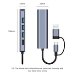 BYL-2208TU 5-in-2 USB + USB-C / 타입-C to USB 다기능 도킹 스테이션 허브 어댑터, BYL-2208
