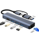 BYL-2208TU 5-in-2 USB + USB-C / 타입-C to USB 다기능 도킹 스테이션 허브 어댑터, BYL-2208
