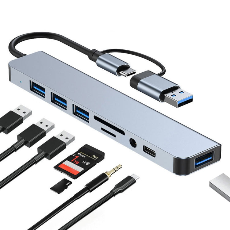 BYL-2218TU 8-in-1 USB + USB-C / 타입-C to USB 다기능 도킹 스테이션 허브 어댑터, BYL-2218TU