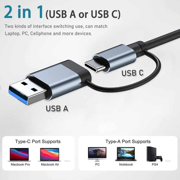 BYL-2218TU 8-in-1 USB + USB-C / 타입-C to USB 다기능 도킹 스테이션 허브 어댑터, BYL-2218TU