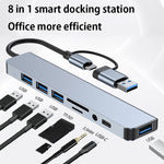 BYL-2218TU 8-in-1 USB + USB-C / 타입-C to USB 다기능 도킹 스테이션 허브 어댑터, BYL-2218TU
