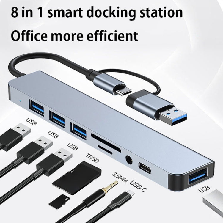 BYL-2218TU 8-in-1 USB + USB-C / 타입-C to USB 다기능 도킹 스테이션 허브 어댑터, BYL-2218TU