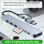 BYL-2218TU 8-in-1 USB + USB-C / 타입-C to USB 다기능 도킹 스테이션 허브 어댑터, BYL-2218TU