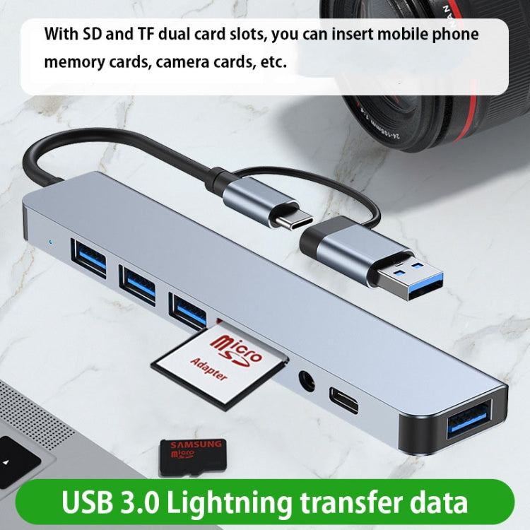 BYL-2218TU 8-in-1 USB + USB-C / 타입-C to USB 다기능 도킹 스테이션 허브 어댑터, BYL-2218TU
