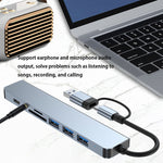 BYL-2218TU 8-in-1 USB + USB-C / 타입-C to USB 다기능 도킹 스테이션 허브 어댑터, BYL-2218TU