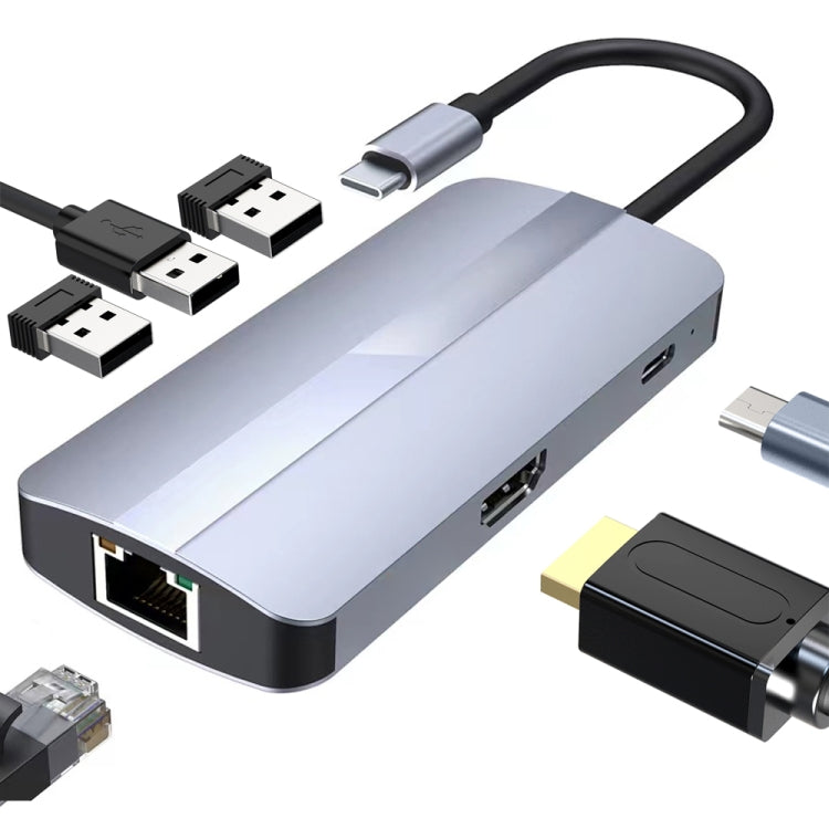 BYL-2209 6-in-1 USB-C / Type-C to USB 다기능 도킹 스테이션 허브 어댑터, BYL-2209