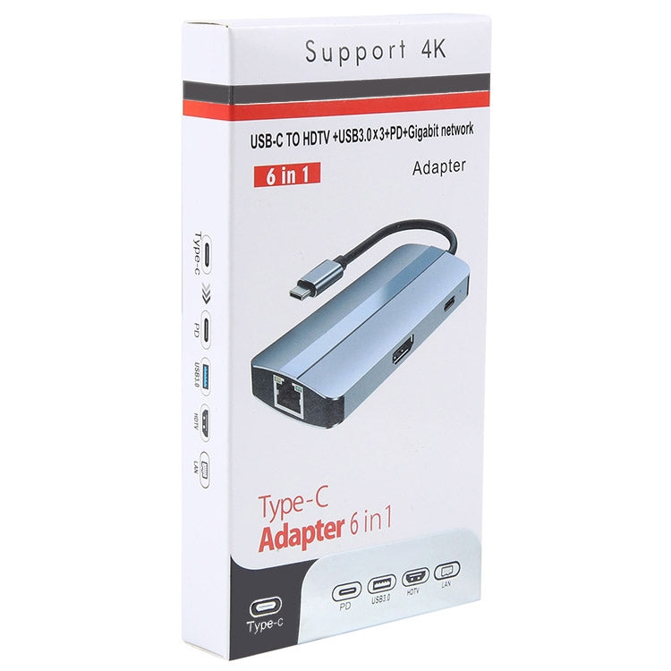 BYL-2209 6-in-1 USB-C / Type-C to USB 다기능 도킹 스테이션 허브 어댑터, BYL-2209