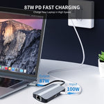 BYL-2209 6-in-1 USB-C / Type-C to USB 다기능 도킹 스테이션 허브 어댑터, BYL-2209