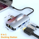 BYL-2203 6-in-1 USB-C / Type-C to USB 다기능 도킹 스테이션 허브 어댑터, BYL-2203
