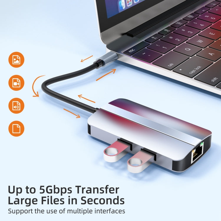 BYL-2203 6-in-1 USB-C / Type-C to USB 다기능 도킹 스테이션 허브 어댑터, BYL-2203