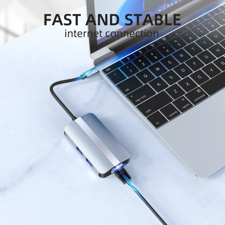 BYL-2203 6-in-1 USB-C / Type-C to USB 다기능 도킹 스테이션 허브 어댑터, BYL-2203