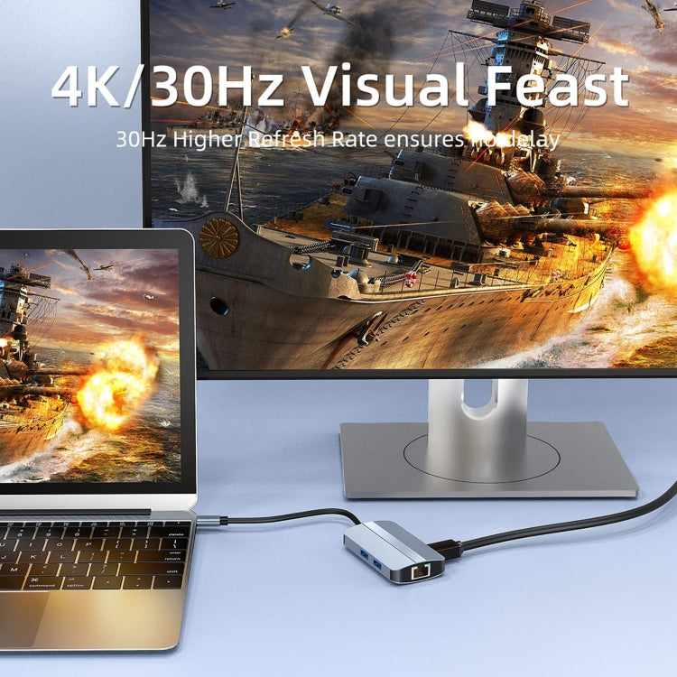 BYL-2203 6-in-1 USB-C / Type-C to USB 다기능 도킹 스테이션 허브 어댑터, BYL-2203
