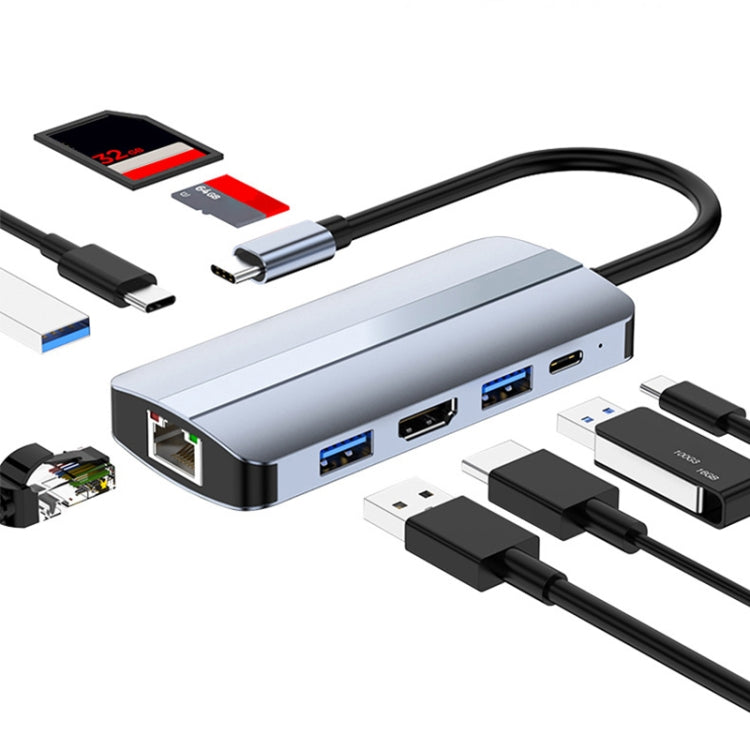 BYL-2206 9-in-1 USB-C / Type-C to USB 다기능 도킹 스테이션 허브 어댑터, BYL-2206