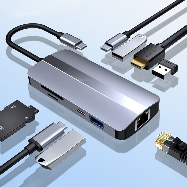 BYL-2206 9-in-1 USB-C / Type-C to USB 다기능 도킹 스테이션 허브 어댑터, BYL-2206