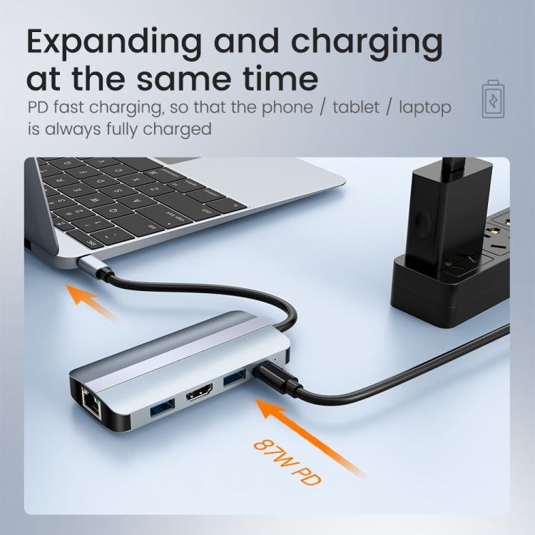 BYL-2206 9-in-1 USB-C / Type-C to USB 다기능 도킹 스테이션 허브 어댑터, BYL-2206