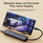 BYL-2302 5-in-1 USB-C / Type-C to USB 다기능 도킹 스테이션 허브 어댑터 1000M 네트워크 포트 포함, BYL-2302