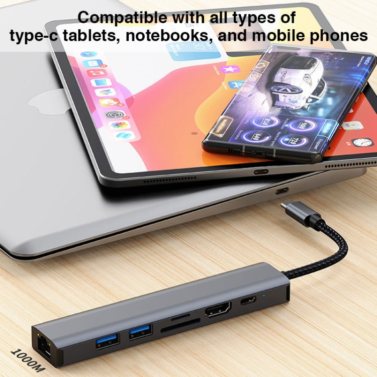 BYL-2303 7-in-1 USB-C / Type-C to USB 다기능 도킹 스테이션 허브 어댑터, BYL-2303