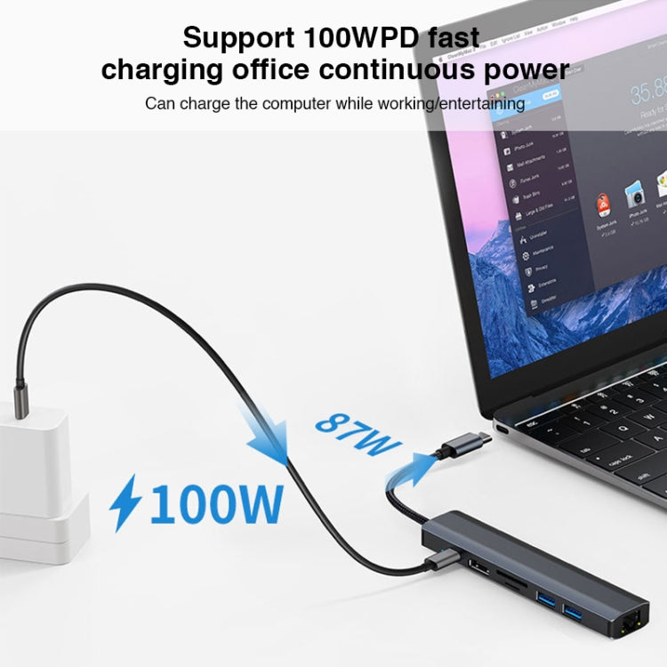 BYL-2303 7-in-1 USB-C / Type-C to USB 다기능 도킹 스테이션 허브 어댑터, BYL-2303