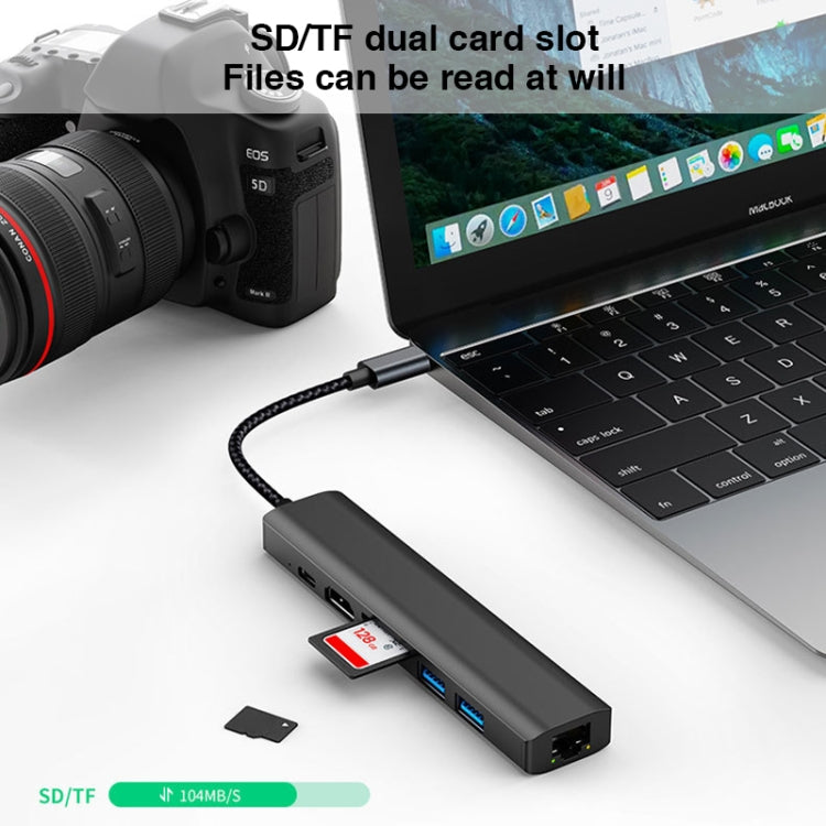 BYL-2303 7-in-1 USB-C / Type-C to USB 다기능 도킹 스테이션 허브 어댑터, BYL-2303