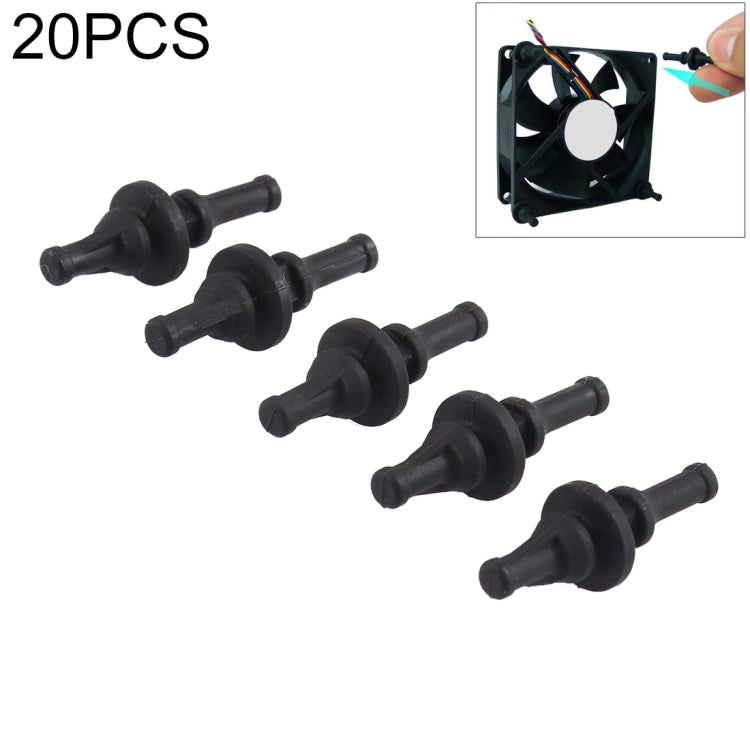20개 29.9mm 진동 방지 소프트 댐핑 네일 고무 실리콘 컴퓨터 팬 나사, 20개 29.9mm