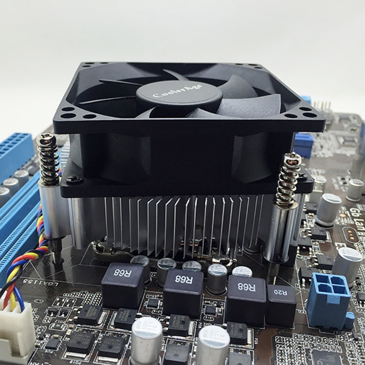 4핀 CPU 쿨러 무음 팬 두꺼운 알루미늄 히트 싱크 인텔 1155 / 1150 / 1151용, 인텔 1155 / 1150 / 1151용