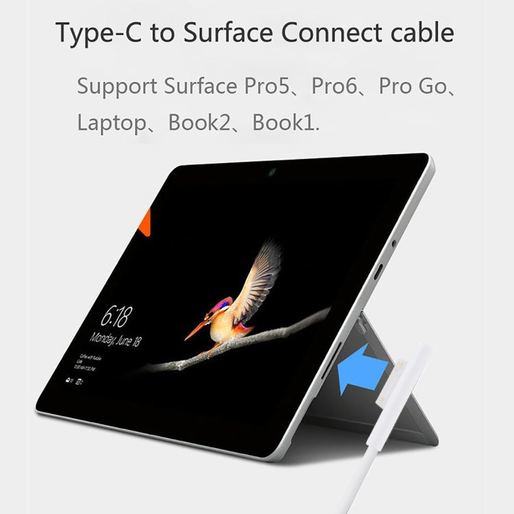 서피스 프로 7 / 6 / 5용 USB-C / 타입-C 수컷 인터페이스 전원 어댑터 충전 케이블, 마이크로소프트 서피스 프로 7 / 6 / 5 / 4 / 3 / 서피스 고용, 타입-C에서 마이크로소프트 서피스로
