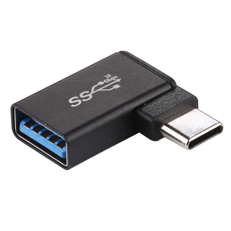 타입-C / USB-C 수컷에서 USB 3.2 암컷 90도 엘보 헤드 알루미늄 합금 어댑터, 타입-C 수컷에서 USB 3.2 암컷으로