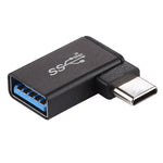 타입-C / USB-C 수컷에서 USB 3.2 암컷 90도 엘보 헤드 알루미늄 합금 어댑터, 타입-C 수컷에서 USB 3.2 암컷으로