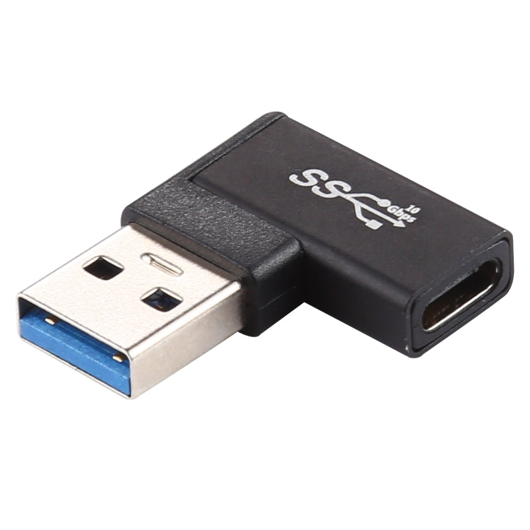 타입-C / USB-C 암컷에서 USB 3.0 수컷 90도 엘보 헤드 알루미늄 합금 어댑터, 타입-C 암컷에서 USB 3.0 수컷으로