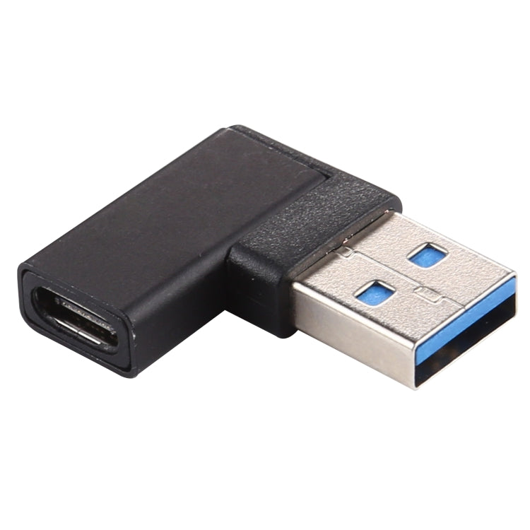 타입-C / USB-C 암컷에서 USB 3.0 수컷 90도 엘보 헤드 알루미늄 합금 어댑터, 타입-C 암컷에서 USB 3.0 수컷으로