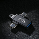 USB 3.0 암컷에서 타입-C / USB-C 수컷 + 마이크로 수컷 알루미늄 합금 어댑터, USB 3.0 암컷에서 타입-C 수컷 + 마이크로 수컷으로