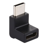 타입-C / USB-C 수컷에서 타입-C / USB-C 암컷 90도 엘보 헤드 알루미늄 합금 어댑터, 타입-C 수컷에서 타입-C 암컷으로