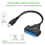 USB-C / 타입-C 3.1 수컷 to SATA (15핀 + 7핀) HDD 데이터 변환 케이블, 길이: 20cm, 타입-C to SATA