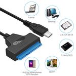 USB-C / 타입-C 3.1 수컷 to SATA (15핀 + 7핀) HDD 데이터 변환 케이블, 길이: 20cm, 타입-C to SATA