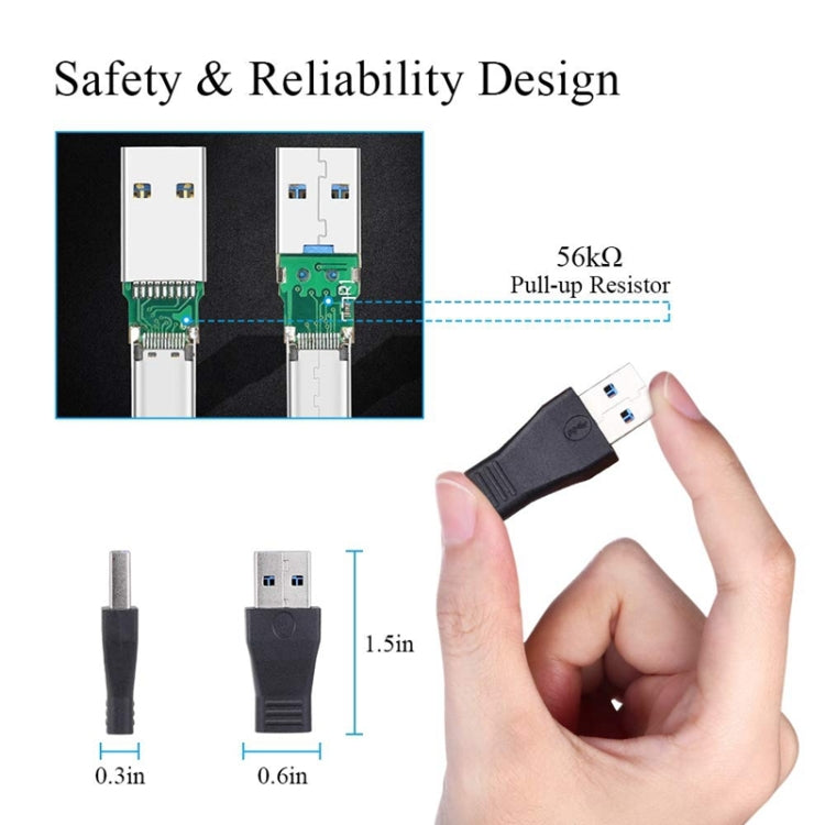 USB 3.0 수컷 to USB-C / 타입-C 3.1 암컷 커넥터 어댑터, AM to USB 타입-C