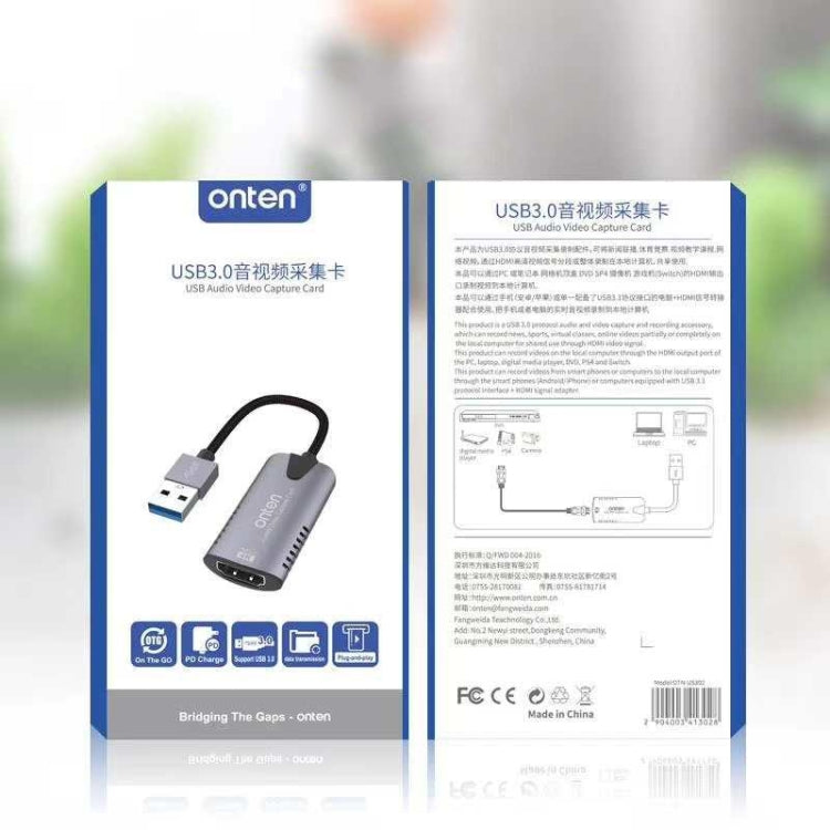 Onten US302 USB3.0 오디오 비디오 캡처 카드, US302