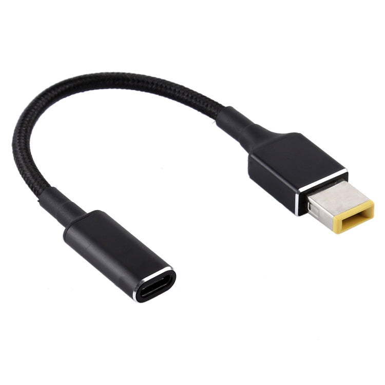 PD 100W 18.5-20V 사각 플러그 to USB-C / 타입-C 어댑터 나일론 꼬임 케이블, 레노버 노트북용