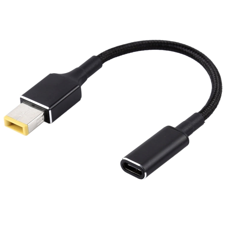 PD 100W 18.5-20V 사각 플러그 to USB-C / 타입-C 어댑터 나일론 꼬임 케이블, 레노버 노트북용