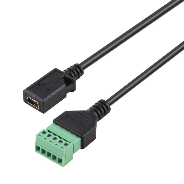 미니 5핀 암컷 to 5핀 플러그형 단자 무납땜 USB 커넥터 무납땜 연결 어댑터 케이블, 길이: 30cm, 미니 5핀 암컷