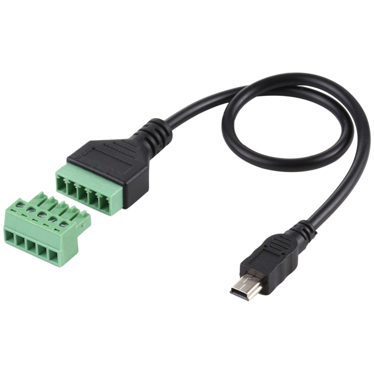 미니 5핀 수컷 to 5핀 플러그형 단자 무납땜 USB 커넥터 무납땜 연결 어댑터 케이블, 길이: 30cm, 미니 5핀 수컷