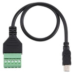 미니 5핀 수컷 to 5핀 플러그형 단자 무납땜 USB 커넥터 무납땜 연결 어댑터 케이블, 길이: 30cm, 미니 5핀 수컷