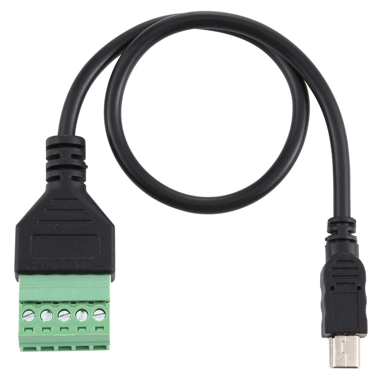 미니 5핀 수컷 to 5핀 플러그형 단자 무납땜 USB 커넥터 무납땜 연결 어댑터 케이블, 길이: 30cm, 미니 5핀 수컷