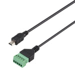 미니 5핀 수컷 to 5핀 플러그형 단자 무납땜 USB 커넥터 무납땜 연결 어댑터 케이블, 길이: 30cm, 미니 5핀 수컷